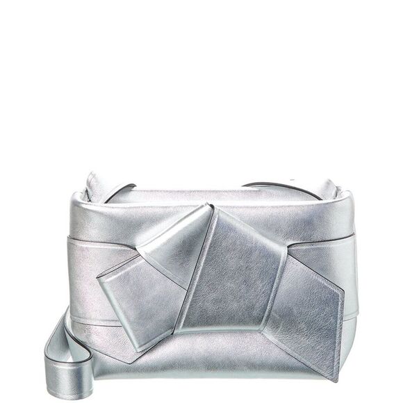 Acne Studios Handbags - Acne Studios Musubi Leather Shoulder Bag, Silver